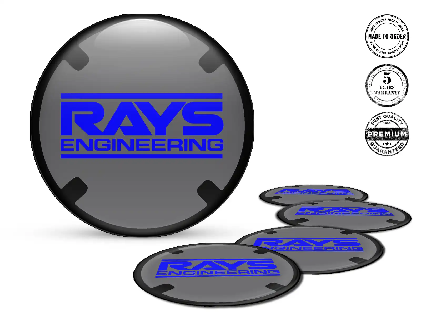 Rays Felgensticker für Autos Gewölbtes Emblem-Design